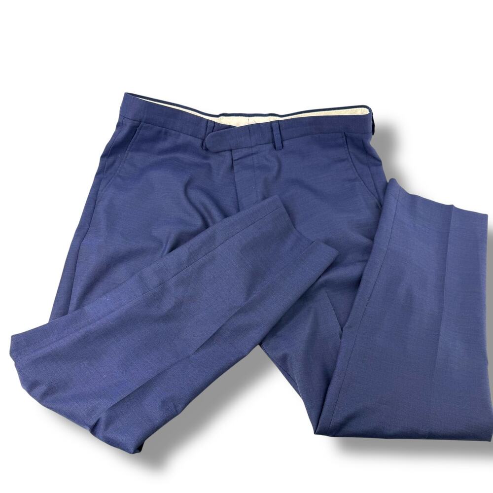 J Crew Bowery Dress Pants Mens 33x30 Navy Wool Classic‎ Fit Suit Trousers